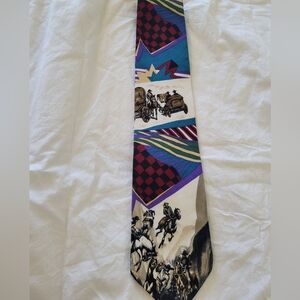 Isaco Designs 100% Silk Handmade western Abstract  Art Multicolor Tie Retro